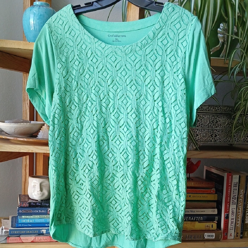 Croft & Barrow Green Short Sleeve Tee